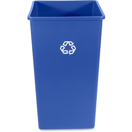 Rubbermaid Commercial 50 gal Square 50-Gallon Square Recycling Container, Blue, Resin RCP395973BE